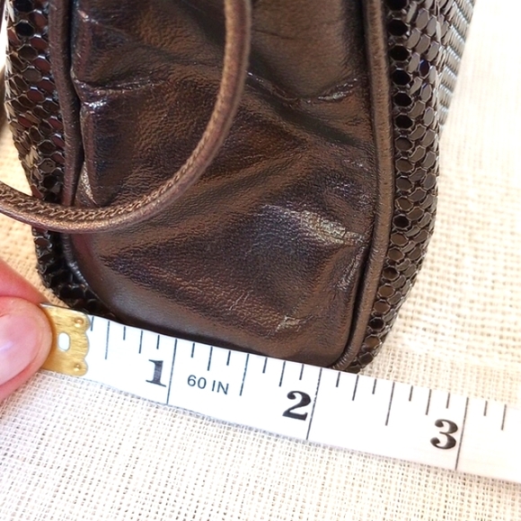 Vintage Whiting & Davis Bronze Mesh and Leather Crossbody/Shoulder Bag - Picture 14 of 15